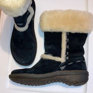 UGG Black and Cream Winter Boots